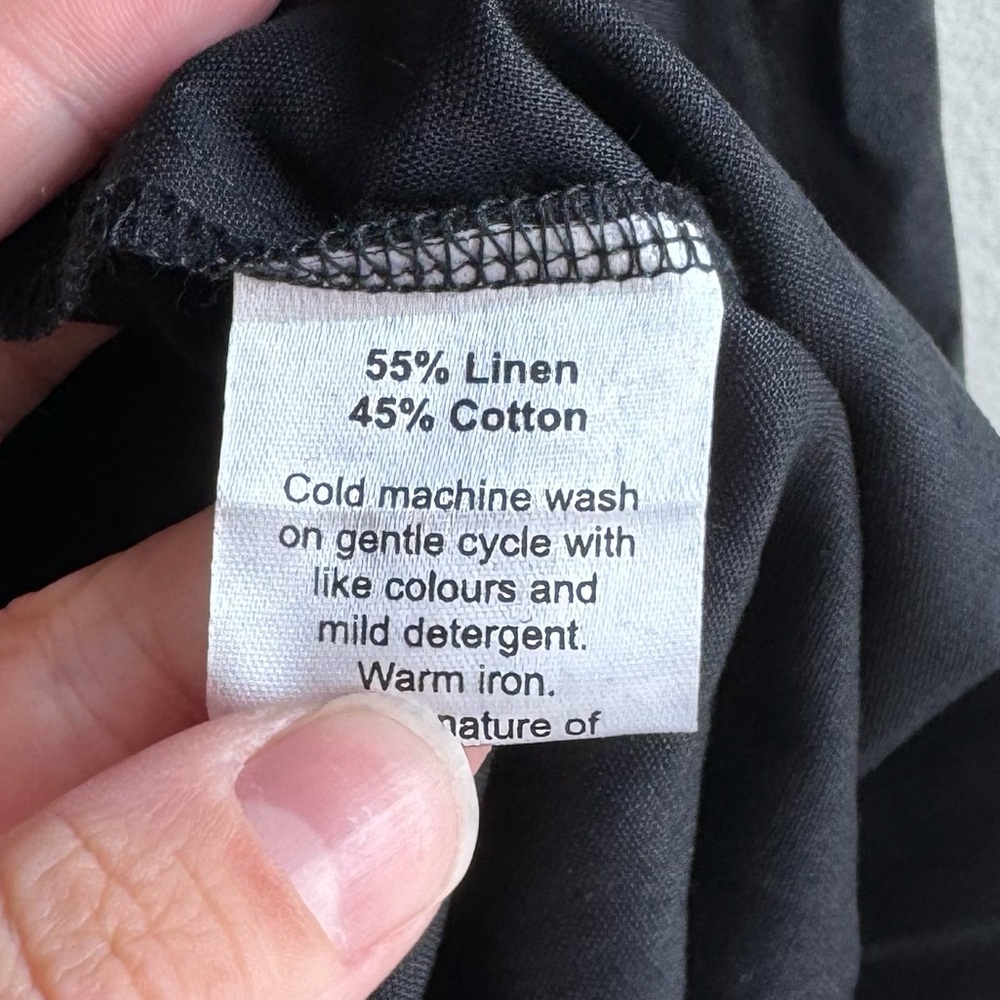 Rove JOIE Midi Dress Natural Fibers black linen cotton size medium - Picture 6 of 6